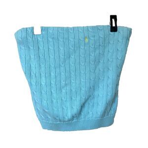 Ralph Lauren Sweater Tube Top Women’s XL Lt Blue Cable Knit